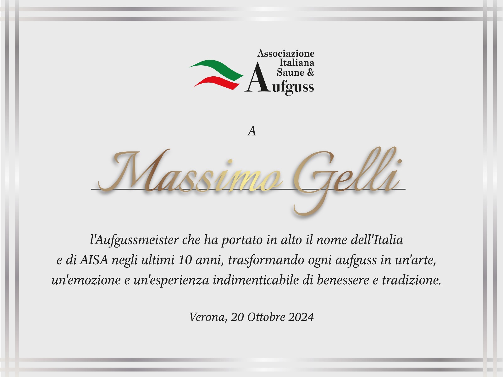 Attestato di Encomio a Massimo Gelli